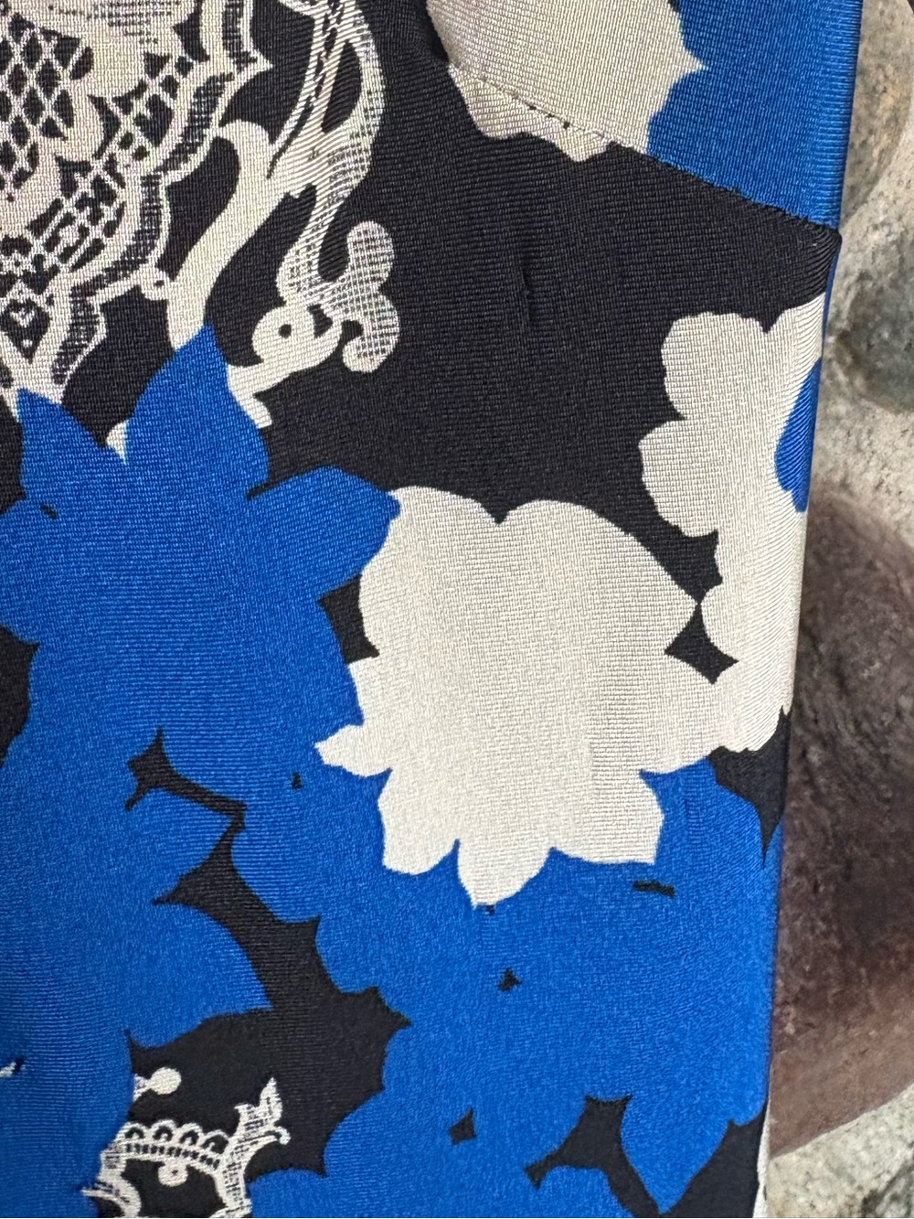 Royal Blue Floral Sheath Dress Stretch Career Wedding Guest Size 6 Office - Picture 9 of 10